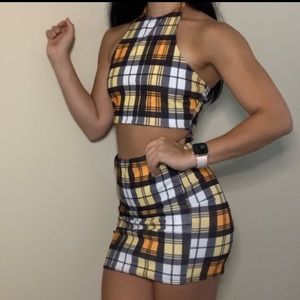 Yellow Plaid Two-Piece